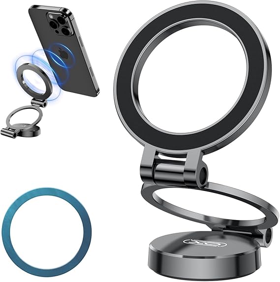 Mutural Ultra Magnetic Car Phone Holder All Metal & Flexible Triaxial Mag Safe Car Mount