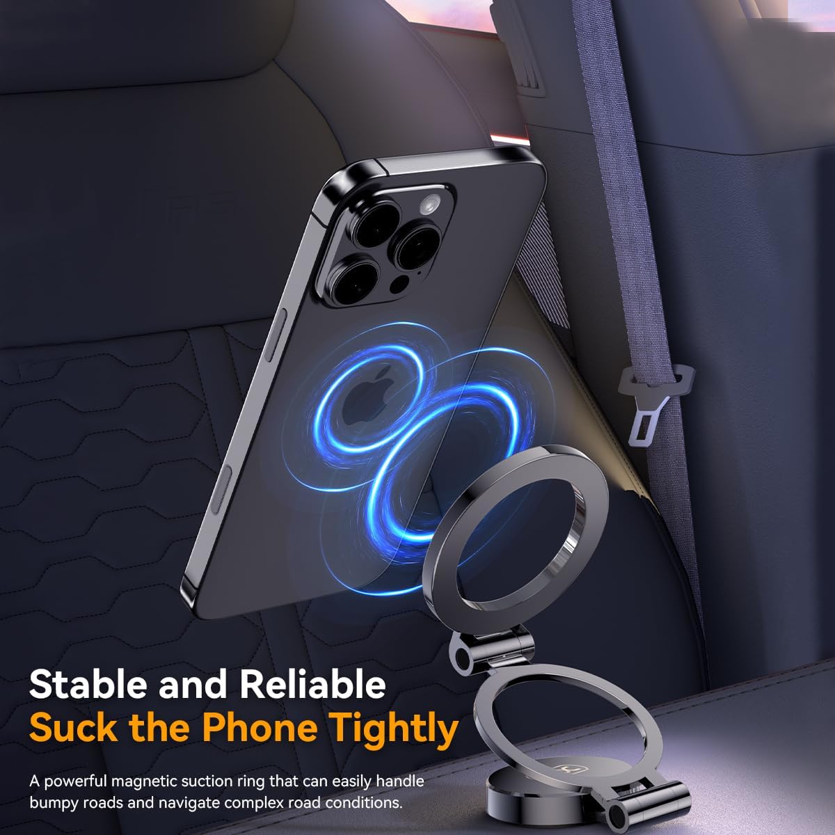 Mutural Ultra Magnetic Car Phone Holder All Metal & Flexible Triaxial Mag Safe Car Mount