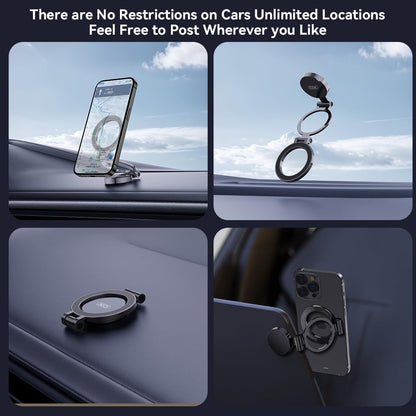 Mutural Ultra Magnetic Car Phone Holder All Metal & Flexible Triaxial Mag Safe Car Mount