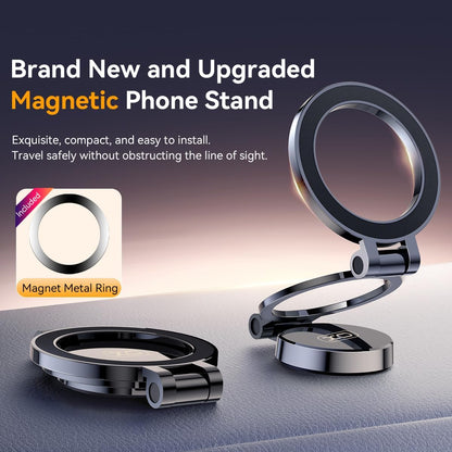 Mutural Ultra Magnetic Car Phone Holder All Metal & Flexible Triaxial Mag Safe Car Mount