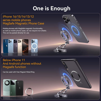 Mutural Ultra Magnetic Car Phone Holder All Metal & Flexible Triaxial Mag Safe Car Mount