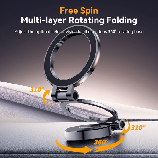 Mutural Ultra Magnetic Car Phone Holder All Metal & Flexible Triaxial Mag Safe Car Mount